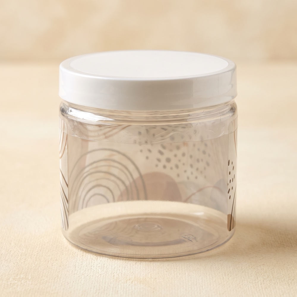 Food jar with a sleeve and tamper band